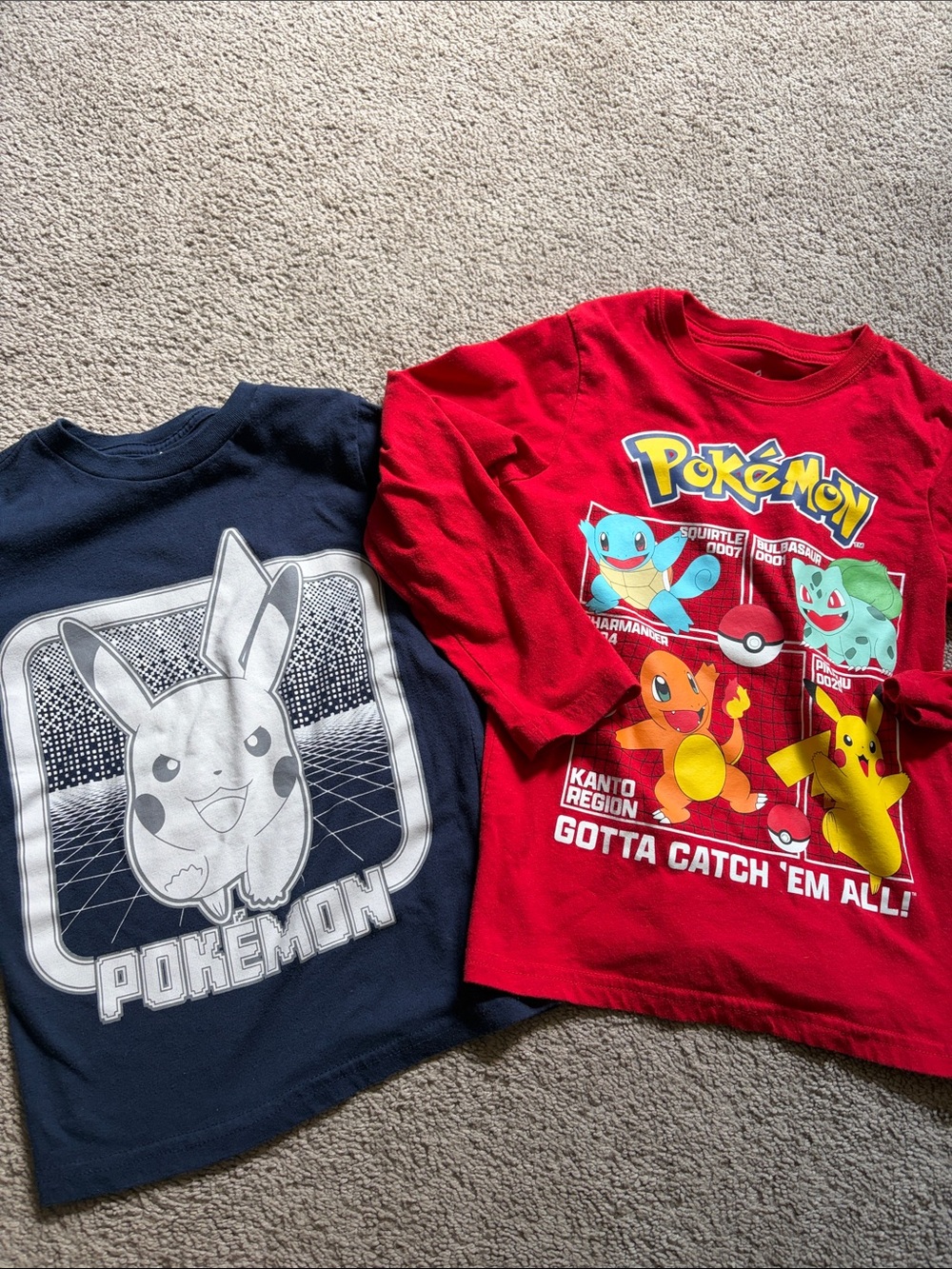 Kids' Long-Sleeve Shirt - Red Pikachu & Friends